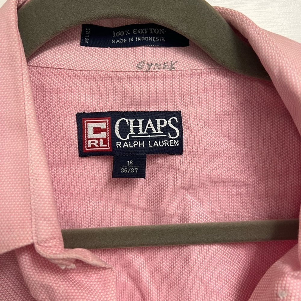 Chaps Ralph Lauren Men's Pink Shirt size 16 - Picture 4 of 6